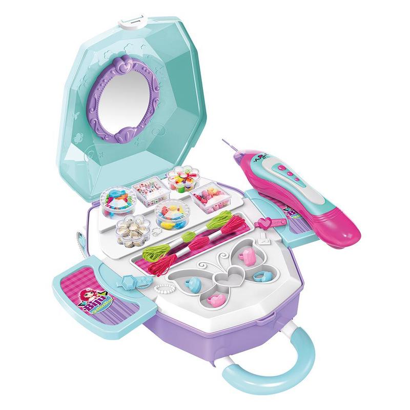 Kit Maleta Miçangas Pulseiras Biju C/ Tererê Cabelo Infantil - DM